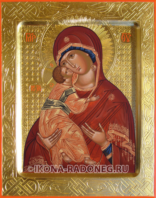 Владимирская икона Божией Матери с гравировкой