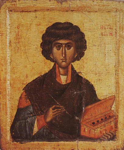 Икона Пантелеймона Целителя. Греция. 14 век.