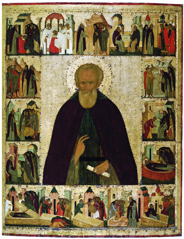 Икона Сергия Радонежского с житием. Дионисий