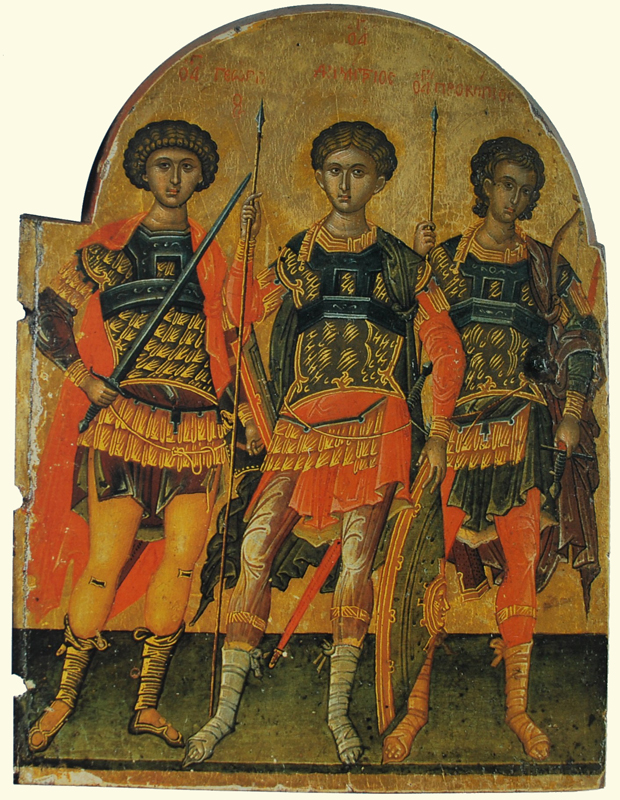 Икона Георгия Победоносца. Собор воинов