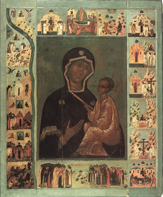 Тихвинская икона Божией Матери. 16 век