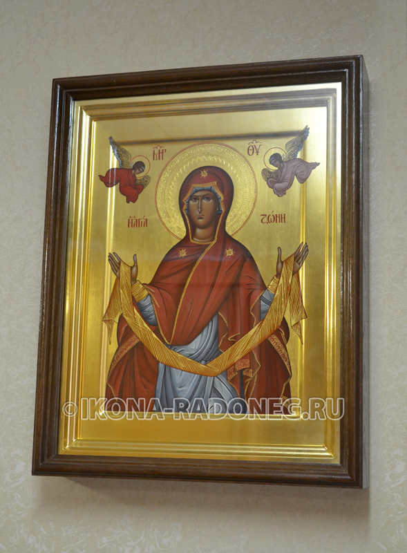 Икона Покров Пресвятой Богородицы в киоте