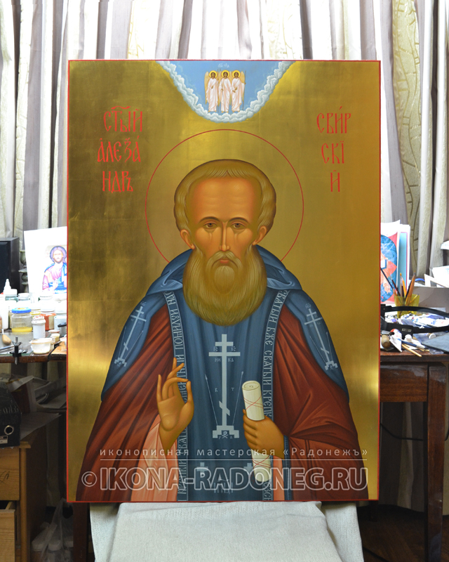 Храмовая икона преподобного Александра Свирского
