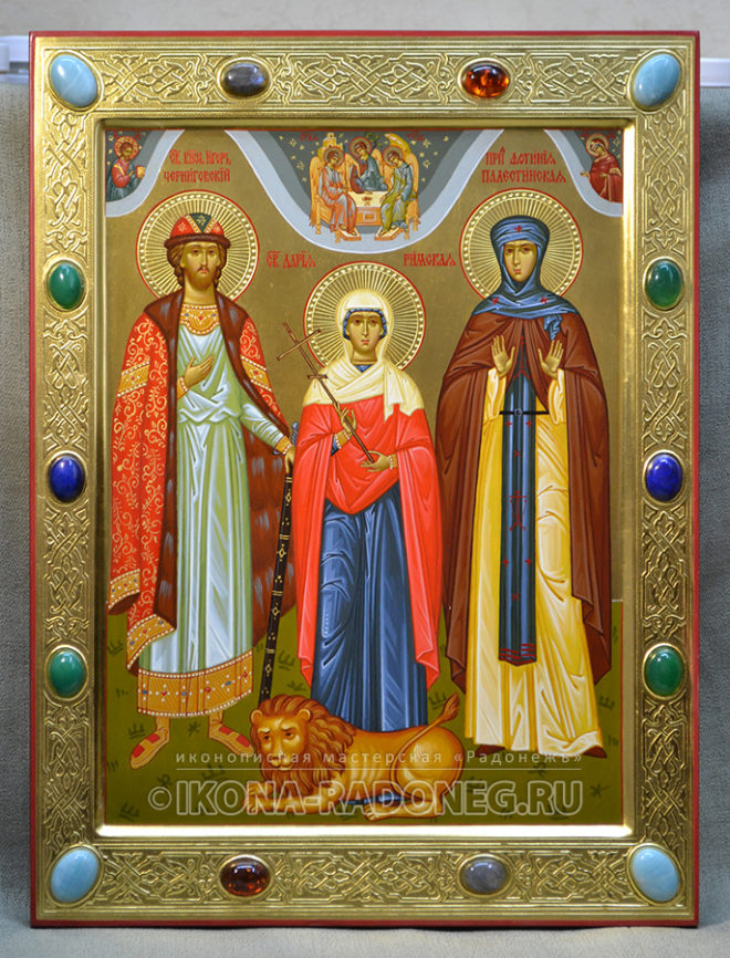Икона - Собор святых (3 фигуры)