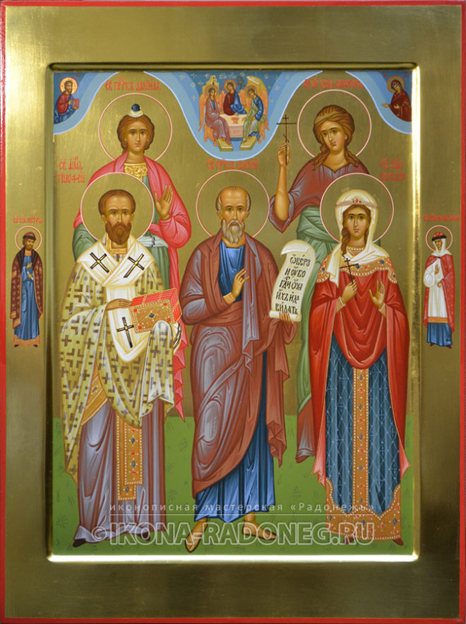 Икона - Собор святых (5 фигур)