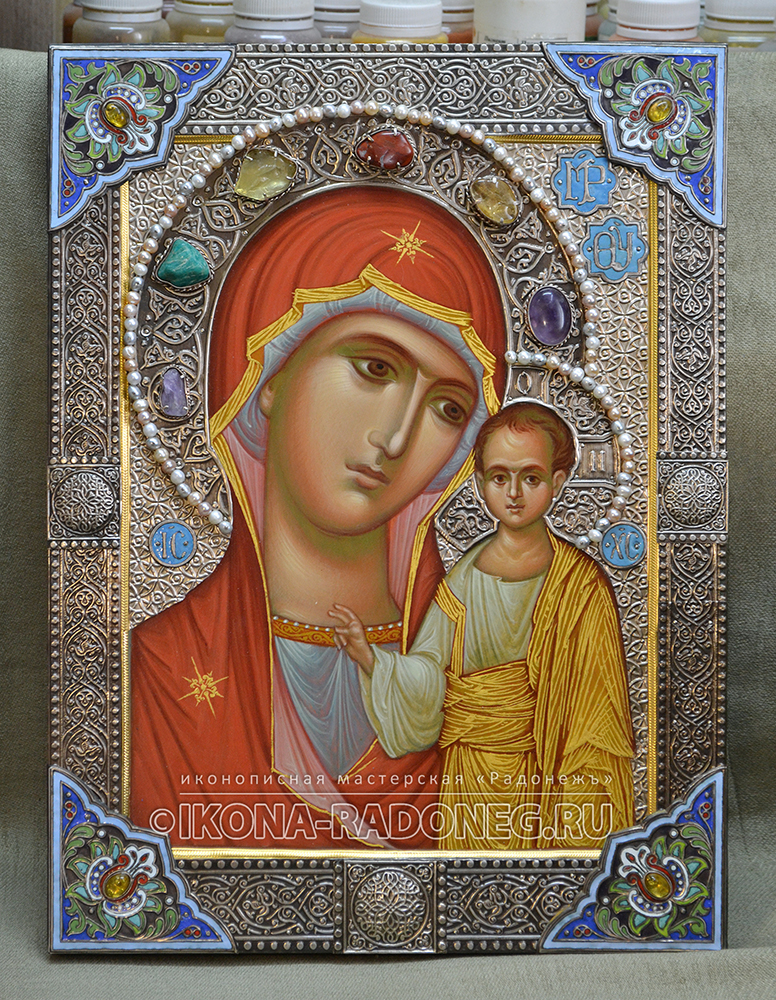 Икона Казанская икона Божией Матери (эмаль)
