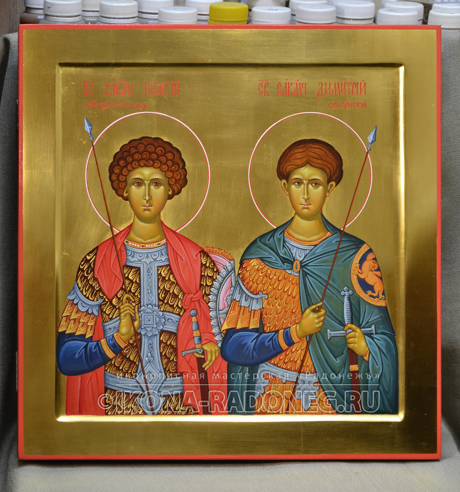 Икона Великомученики Георгий и Дмитрий